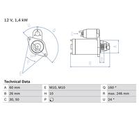 Motorino di avviamento BOSCH 0 986 019 500