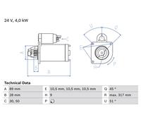 BOSCH 0 986 021 000 Motorino d'avviamento per IVECO