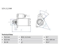 BOSCH 0 986 021 500 Motorino avviamento