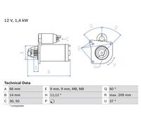 BOSCH 0 986 021 651 Motorino avviamento