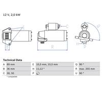 BOSCH 0 986 021 810 Motorino d'avviamento per CITROËN,FIAT,FORD,FORD AUSTRALIA,L
