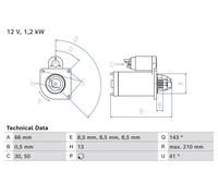BOSCH 0 986 025 000 Motorino d'avviamento per BMW,MINI
