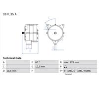 BOSCH 0 986 037 440 Alternatore per MAN,MERCEDES-BENZ,SAAB