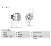 BOSCH 0 986 038 740 Alternatore