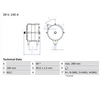BOSCH 0 986 041 640 Alternatore