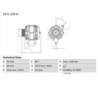 Bosch Generatore di corrente rotante 0 986 044 410