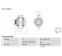 BOSCH 0 986 048 820 Alternatore
