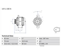 BOSCH 0 986 082 330 Alternatore per FORD,FORD ASIA & OCEANIA,FORD AUSTRALIA