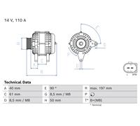 BOSCH 0 986 084 810 Alternatore per VW