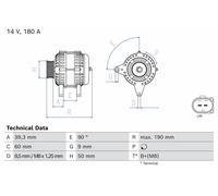 BOSCH 0 986 085 590 Alternatore per AUDI