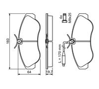 BOSCH 0 986 424 031 Kit pastiglie freno, Freno a disco per CITROËN,FIAT,PEUGEOT