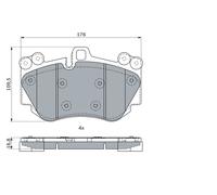 BOSCH 0 986 424 073 Kit pastiglie freno, Freno a disco per PORSCHE