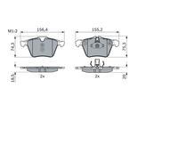 BOSCH 0 986 424 125 Kit pastiglie freno, Freno a disco per JAGUAR