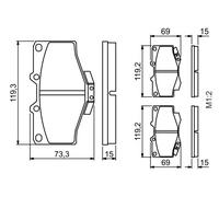 BOSCH 0 986 424 268 Kit pastiglie freno, Freno a disco per TOYOTA,VW