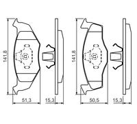 BOSCH 0 986 424 449 Kit pastiglie freno, Freno a disco per SEAT,VW