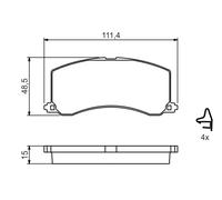 BOSCH 0 986 424 465 Kit pastiglie freno, Freno a disco per SUZUKI