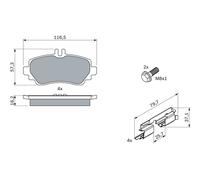 BOSCH 0 986 424 469 Kit pastiglie freno, Freno a disco per MERCEDES-BENZ