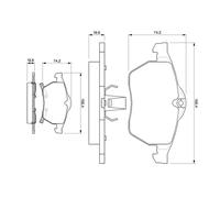 BOSCH 0 986 424 488 Kit pastiglie freno, Freno a disco per OPEL,SAAB,VAUXHALL