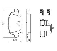 BOSCH 0 986 424 528 Kit pastiglie freno, Freno a disco per OPEL,VAUXHALL