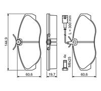 BOSCH 0 986 424 556 Kit pastiglie freno, Freno a disco per CITROËN,FIAT