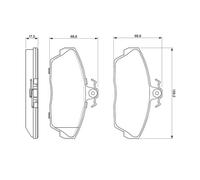 BOSCH 0 986 424 566 Kit pastiglie freno, Freno a disco per GAZ,LAND ROVER
