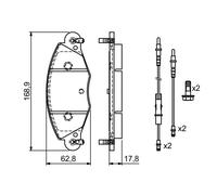 BOSCH 0 986 424 581 Kit pastiglie freno, Freno a disco per CITROËN