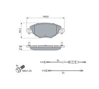 BOSCH 0 986 424 582 Kit pastiglie freno, Freno a disco per CITROËN