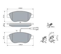 BOSCH 0 986 424 596 Kit pastiglie freno, Freno a disco per ABARTH,FIAT,LANCIA