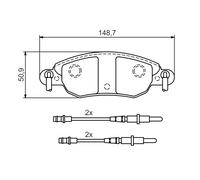 BOSCH 0 986 424 598 Kit pastiglie freno, Freno a disco per CITROËN