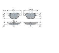 Set di pastiglie freno BOSCH 0 986 424 620, anteriore