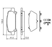 BOSCH 0 986 424 650 Kit pastiglie freno, Freno a disco per SUBARU
