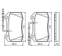 BOSCH 0 986 424 658 Kit pastiglie freno, Freno a disco per PEUGEOT