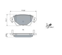 BOSCH 0 986 424 671 Kit pastiglie freno, Freno a disco per RENAULT