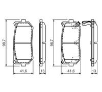 BOSCH 0 986 424 693 Kit pastiglie freno, Freno a disco per KIA,NAZA