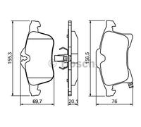 Set di pastiglie freno BOSCH 0 986 424 707, anteriore