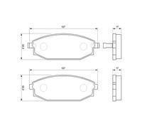 BOSCH 0 986 424 727 Kit pastiglie freno, Freno a disco per HYUNDAI,MITSUBISHI