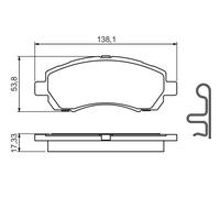 BOSCH 0 986 424 770 Kit pastiglie freno, Freno a disco per SUBARU