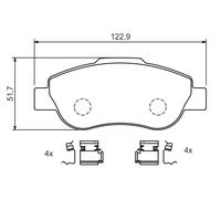 BOSCH 0 986 424 786 Kit pastiglie freno, Freno a disco per FIAT