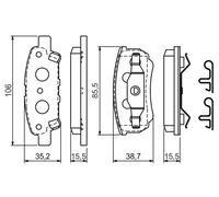 BOSCH 0 986 424 814 Kit pastiglie freno, Freno a disco per MITSUBISHI