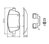 BOSCH 0 986 424 829 Kit pastiglie freno, Freno a disco per SEAT,SKODA,VW