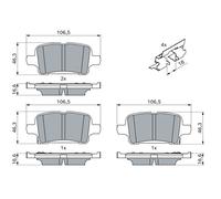 BOSCH 0 986 424 839 Kit pastiglie freno, Freno a disco per OPEL,VAUXHALL