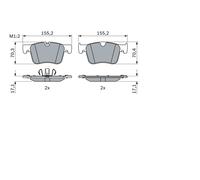 BOSCH 0 986 424 860 Kit pastiglie freno, Freno a disco per CITROËN,DS,OPEL,PEUGE