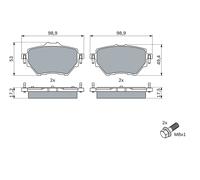 BOSCH 0 986 424 878 Kit pastiglie freno, Freno a disco per CITROËN,TOYOTA
