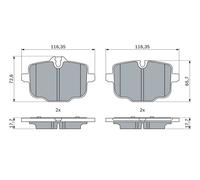 BOSCH 0 986 424 922 Kit pastiglie freno, Freno a disco per BMW