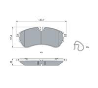 BOSCH 0 986 424 929 Kit pastiglie freno, Freno a disco per MAN,VW