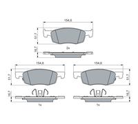 Bosch Kit pastiglie freno Anteriore 0 986 460 018 – Low-Metallic con segnalatore usura integrato