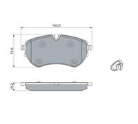 BOSCH 0 986 460 046 Kit pastiglie freno, Freno a disco per VW