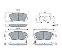 BOSCH 0 986 460 121 Kit pastiglie freno, Freno a disco per KIA