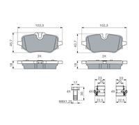 BOSCH 0 986 460 280 Kit pastiglie freno, Freno a disco per BMW,MINI