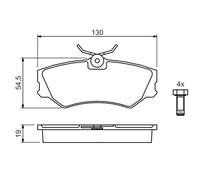 BOSCH 0 986 460 941 Kit pastiglie freno, Freno a disco per VW